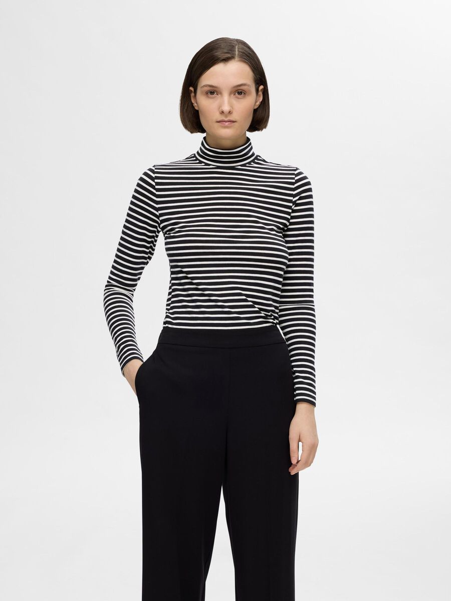 Selected GESTREEPT TOP MET LANGE MOUWEN, Black, highres - 16094344_Black_1115980_003.jpg