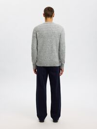LANGE MOUWEN TRUI, Light Grey Melange, highres