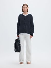 WOOL BLEND CARDIGAN, Dark Sapphire, highres