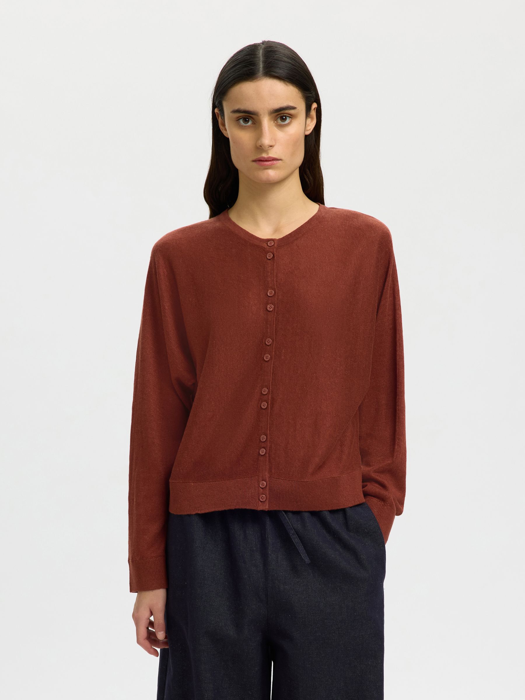 CARDIGAN A MAGLIA, Cherry Mahogany, highres