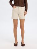 Selected HOOG GETAILLEERD DENIM SHORT, Egret, highres - 16097716_Egret_1189855_003.jpg