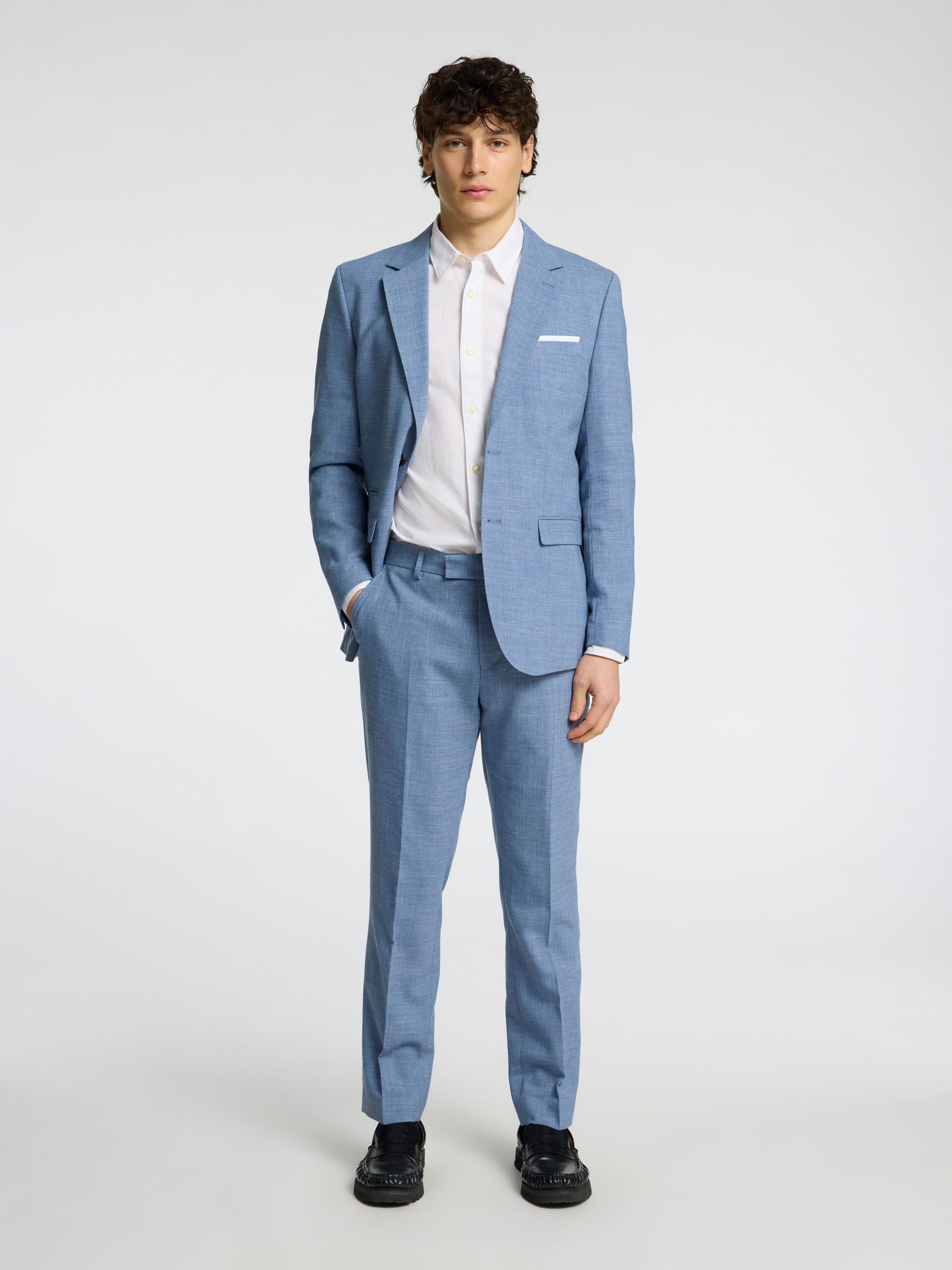 SLIM FIT ANZUGHOSE, Stonewash, highres
