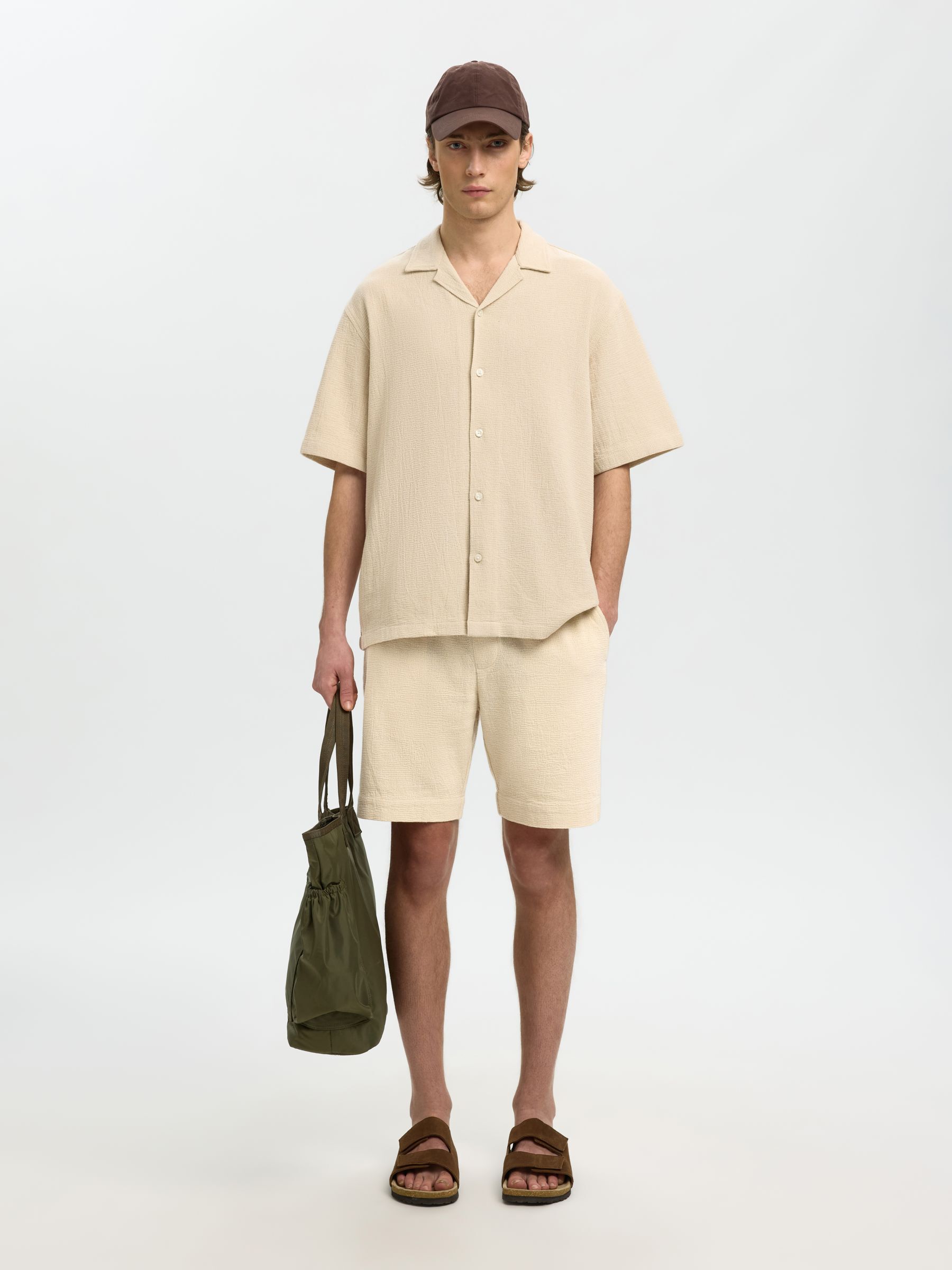 REGULAR FIT SHORTS, Oatmeal, highres