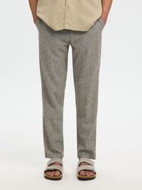SLIM TAPERED LINEN BLEND TROUSERS, Delicioso, highres