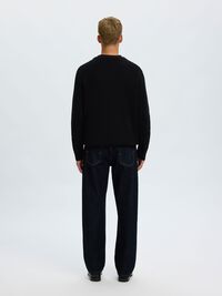 KATOENEN GEBREIDE TRUI, Black, highres