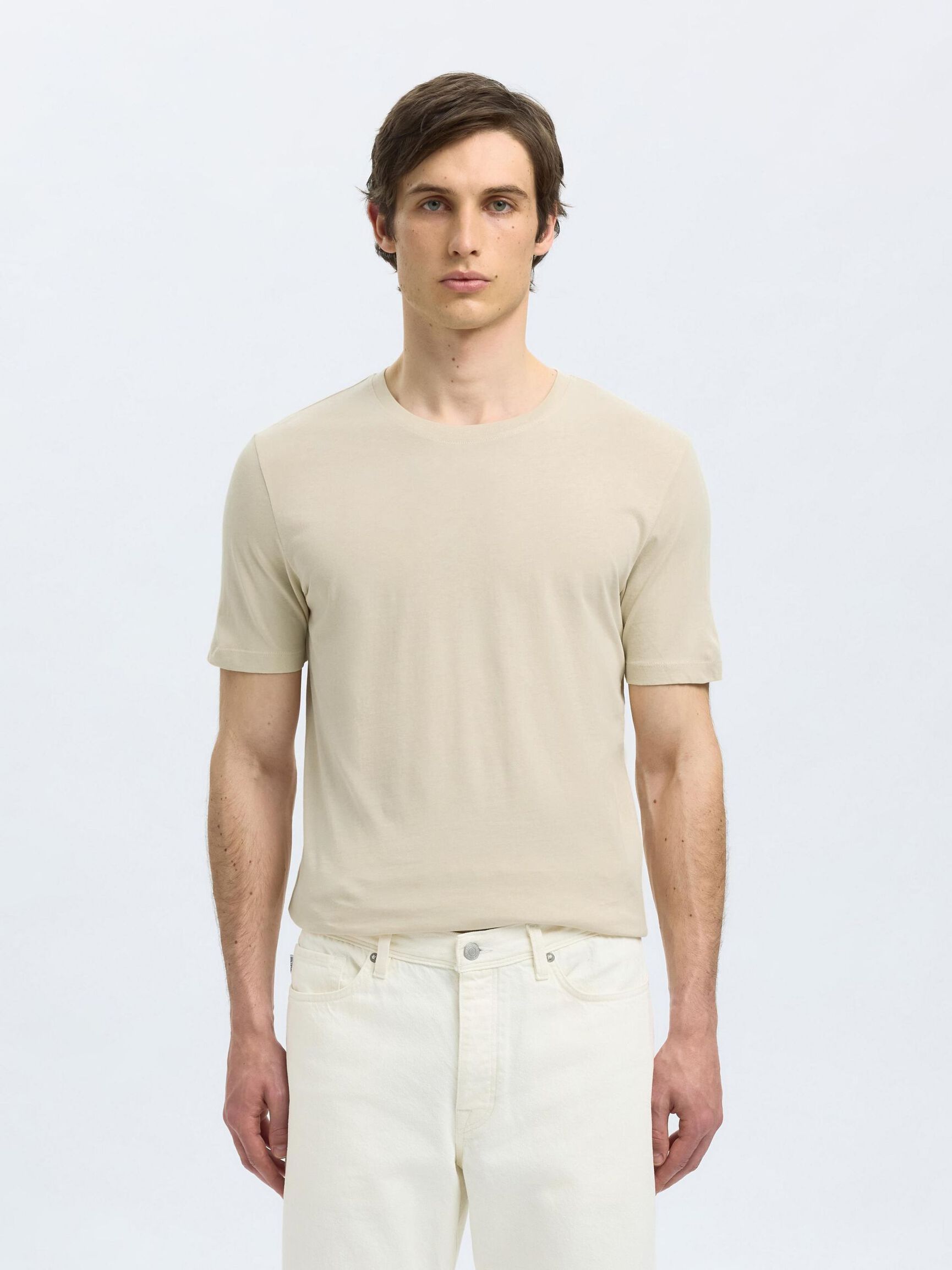 REGULAR T-SHIRT, Oatmeal, highres