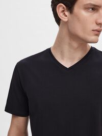 V-NECK T-SHIRT, Black, highres
