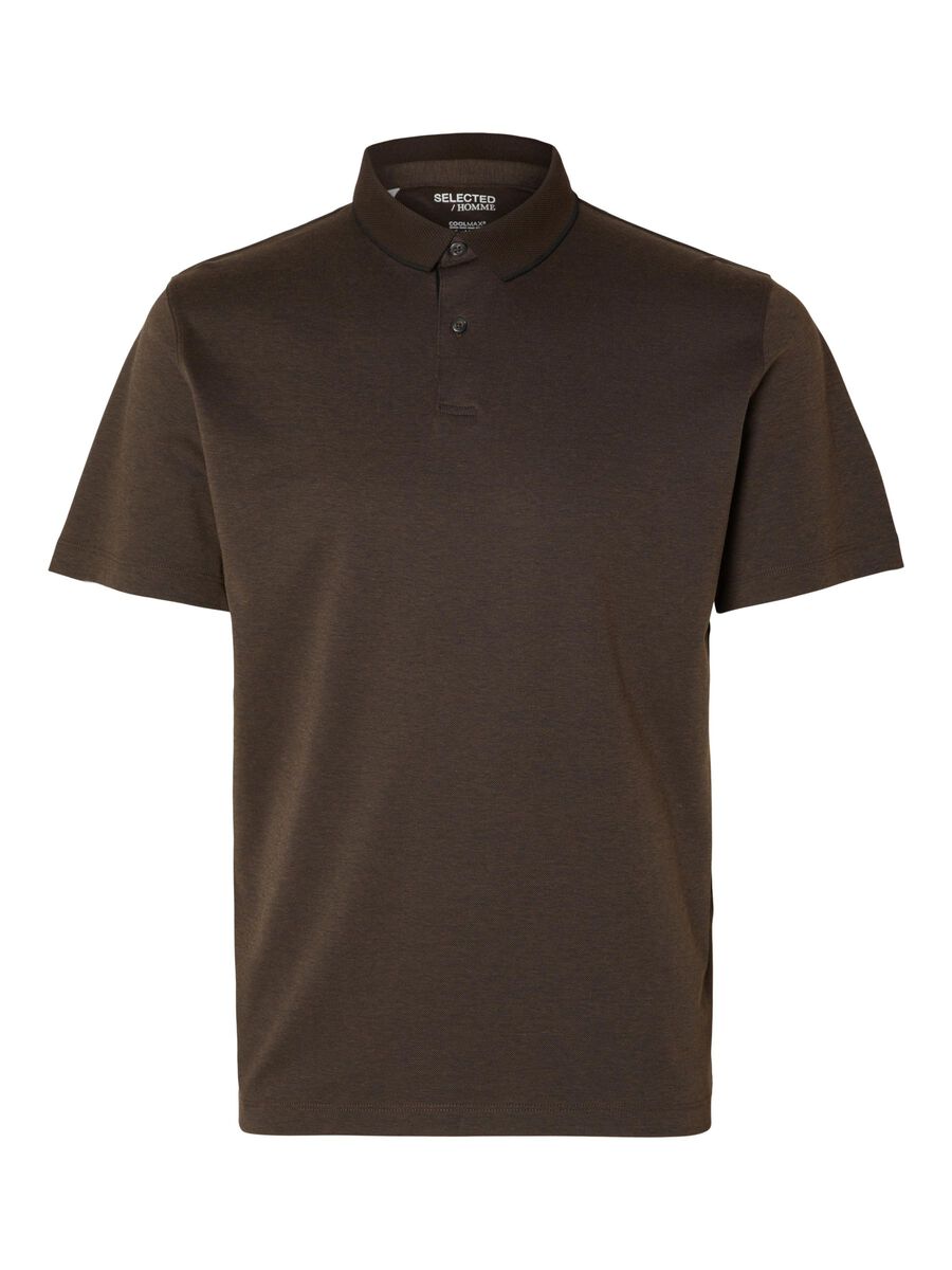 Selected SHORT SLEEVED COOLMAX® POLO SHIRT, Demitasse, highres - 16082844_Demitasse_001.jpg