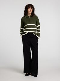 EN LAINE MÉLANGÉE À FERMETURE ÉCLAIR PULLOVER, Kalamata, highres