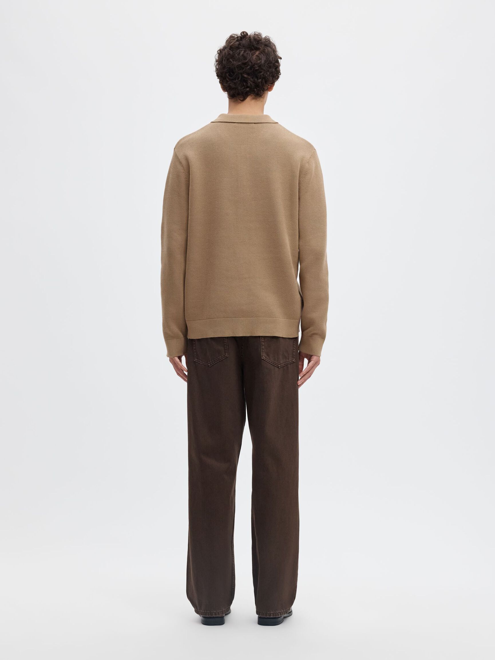 STRUCTURED COTTON POLO SHIRT, Kelp, highres