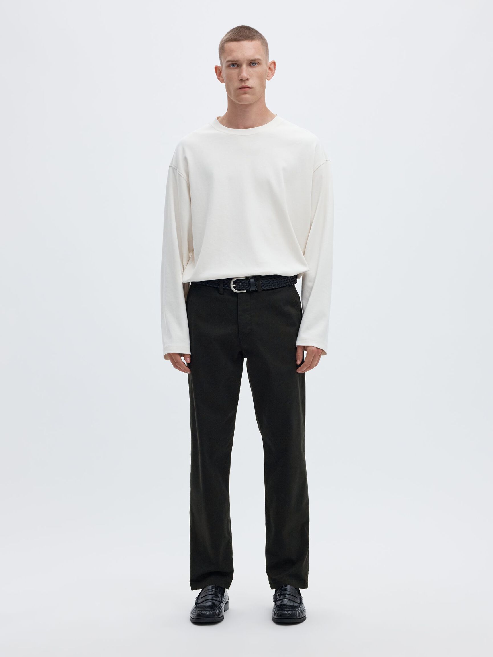196 STRAIGHT FLEX CHINO, Black, highres