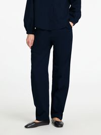 COTTON HIGH WAISTED TROUSERS, Dark Sapphire, highres
