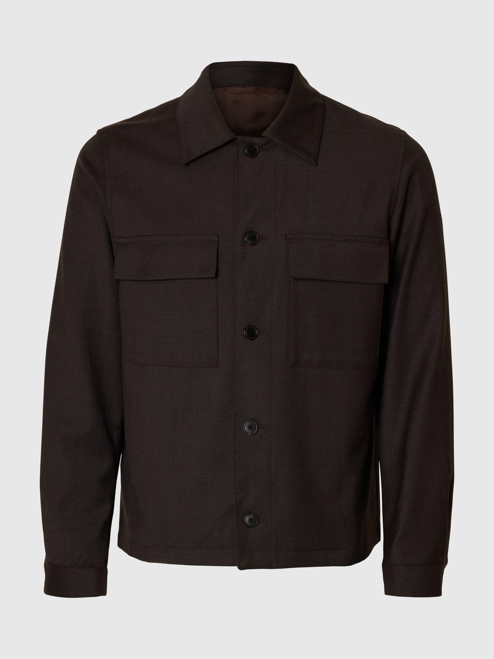 WOOL BLEND BLAZER, Chocolate Torte, highres