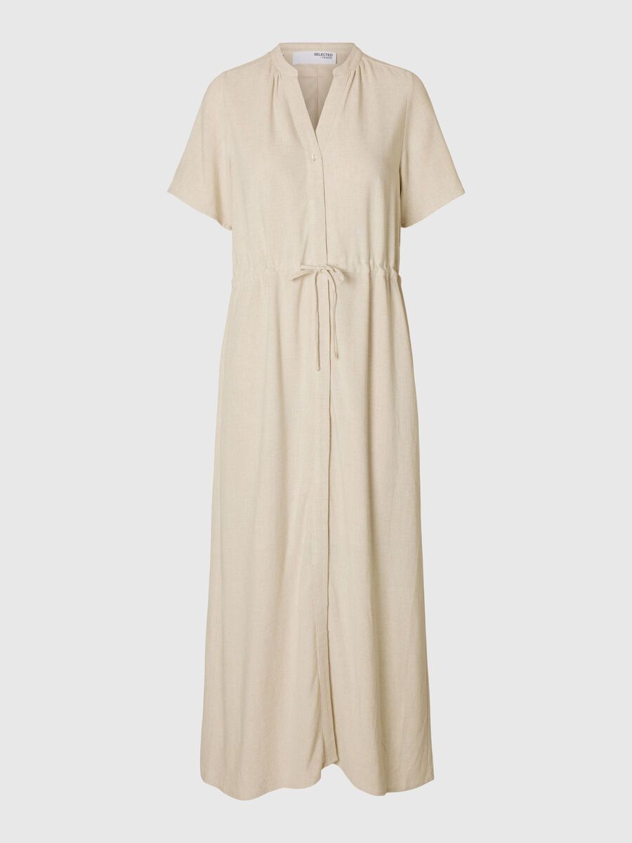 Selected SHORT SLEEVED SHIRT DRESS, Sandshell, highres - 16096446_Sandshell_001.jpg