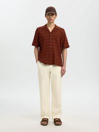 COTTON LOOSE FIT TROUSERS, Birch, highres