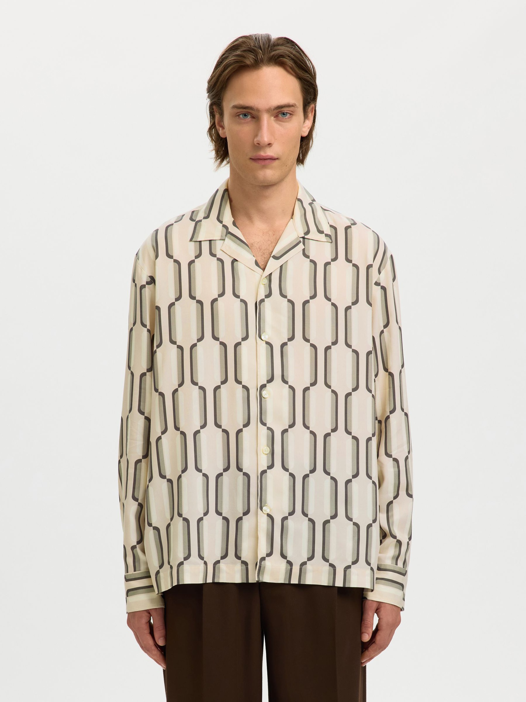 PRINTED LONG SLEEVED SHIRT, Angora, highres