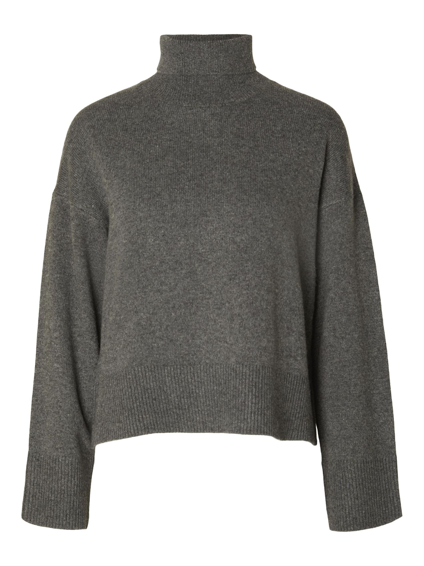 WOLLGEMISCH ROLLKRAGEN PULLOVER, Medium Grey Melange, highres