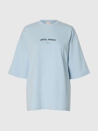 BOXY FIT CREWNECK T-SHIRT, Skyway, highres