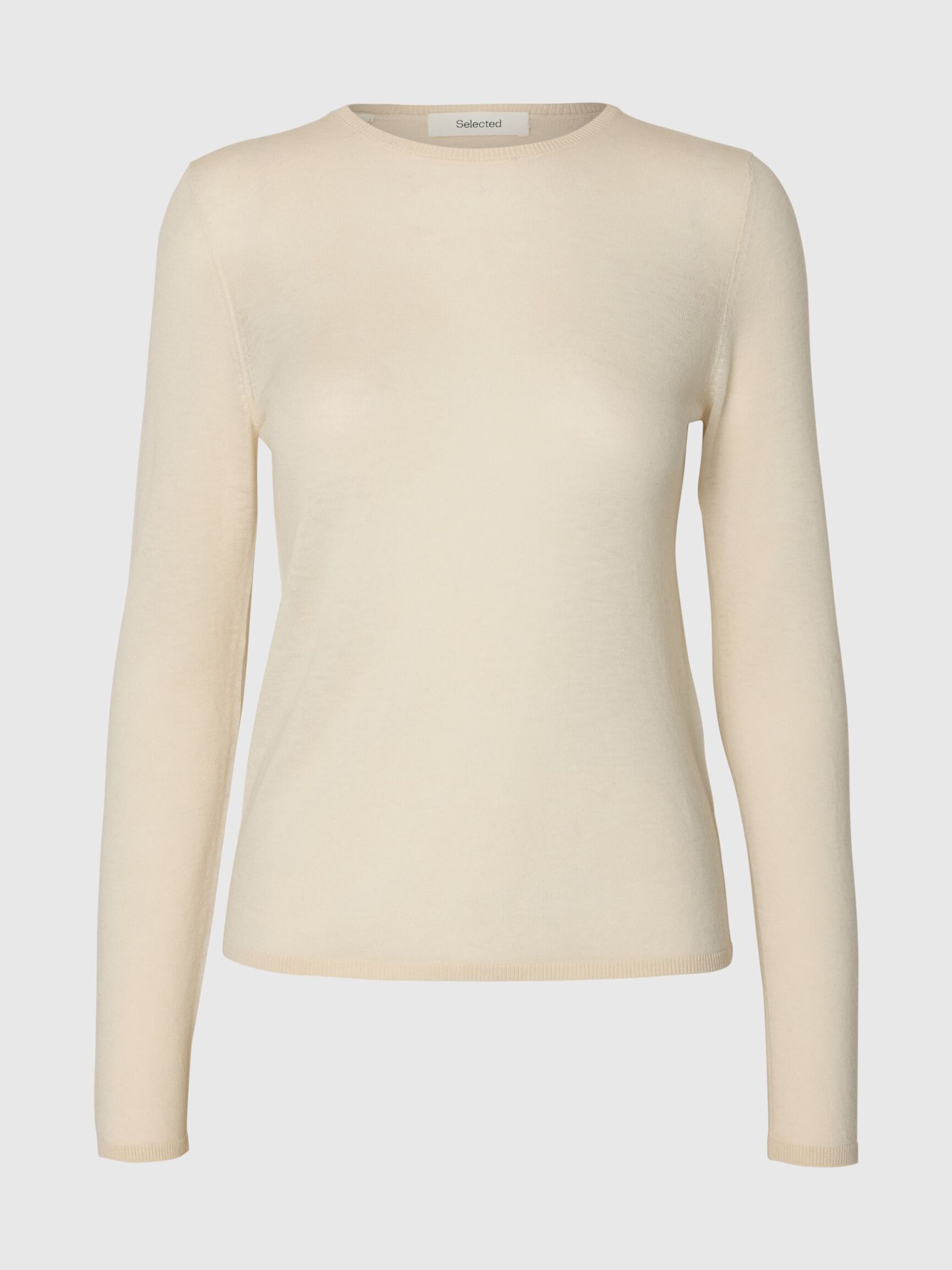 100% MERINO WOOL PULLOVER, Birch, highres
