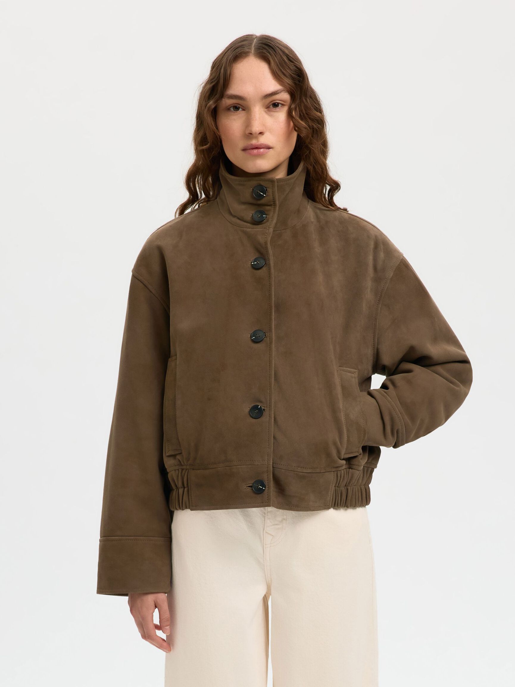 WILDLEDER JACKE, Chocolate Chip, highres