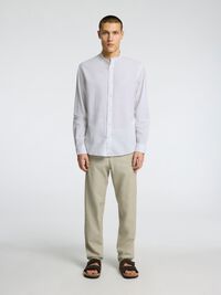 LONGSLEEVE LINNENMIX OVERHEMD, White, highres