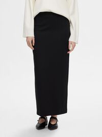 VISCOSE BLEND MAXI SKIRT, Black, highres