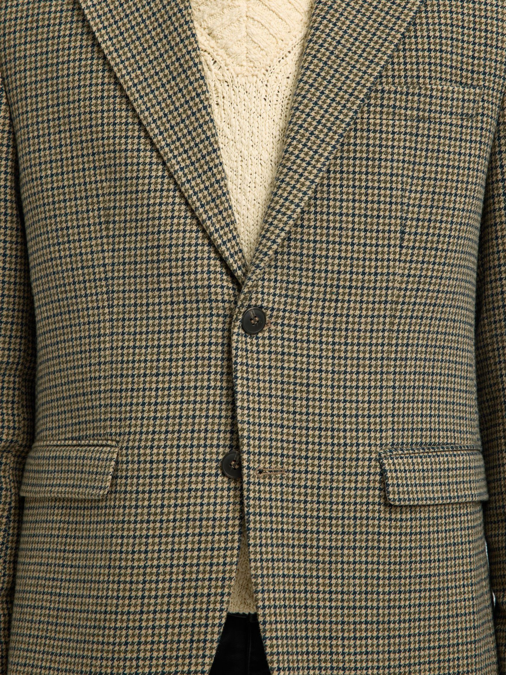 CHECKED SINGLE-BREASTED BLAZER, Oatmeal, highres