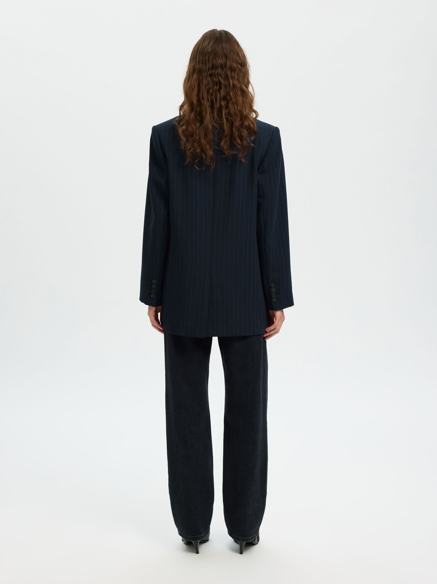 VISCOSE BLEND OVERSIZED BLAZER, Dark Sapphire, highres