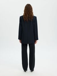 VISCOSE BLEND OVERSIZED BLAZER, Dark Sapphire, highres