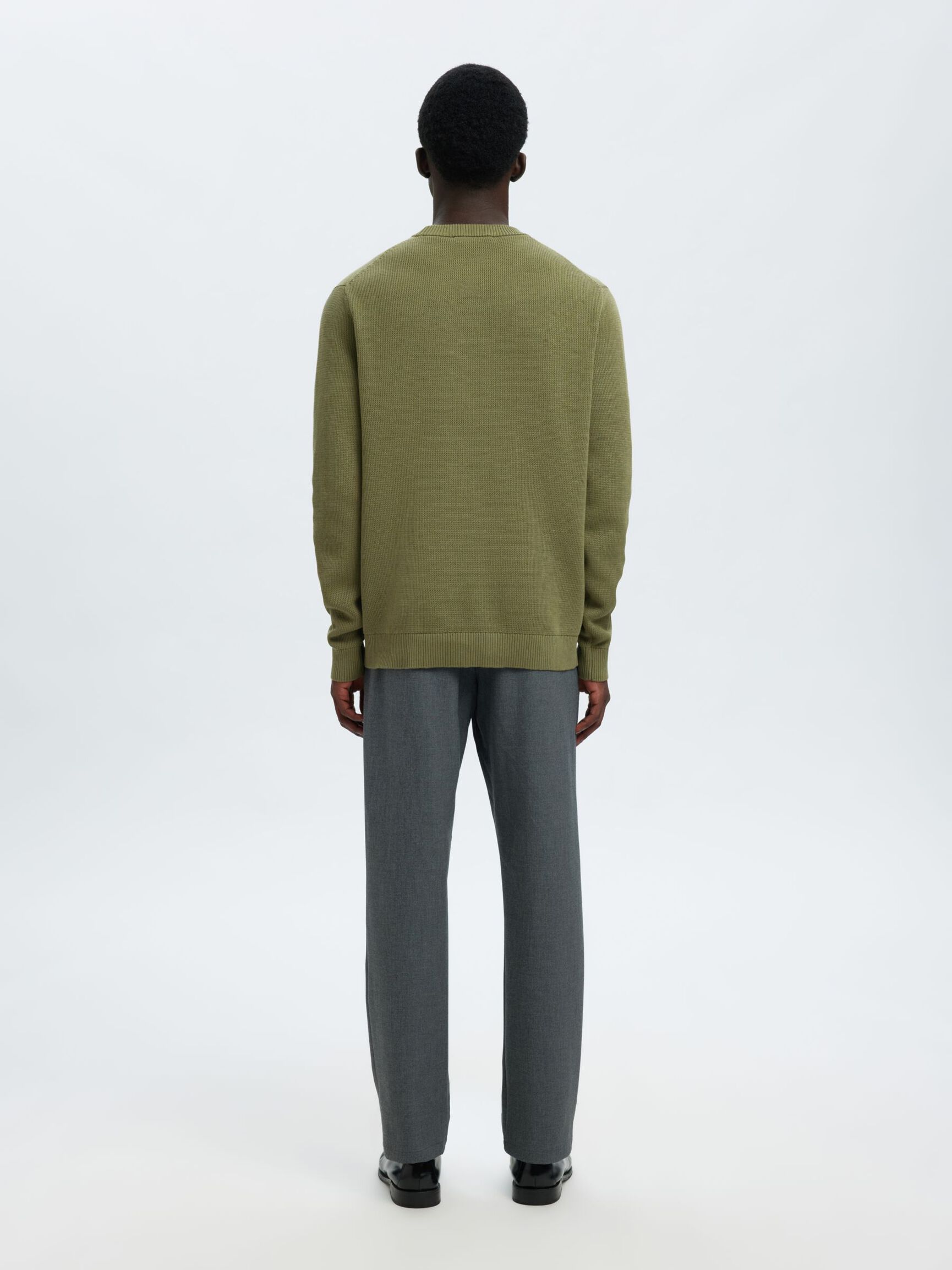 CREWNECK JUMPER, Deep Lichen Green, highres