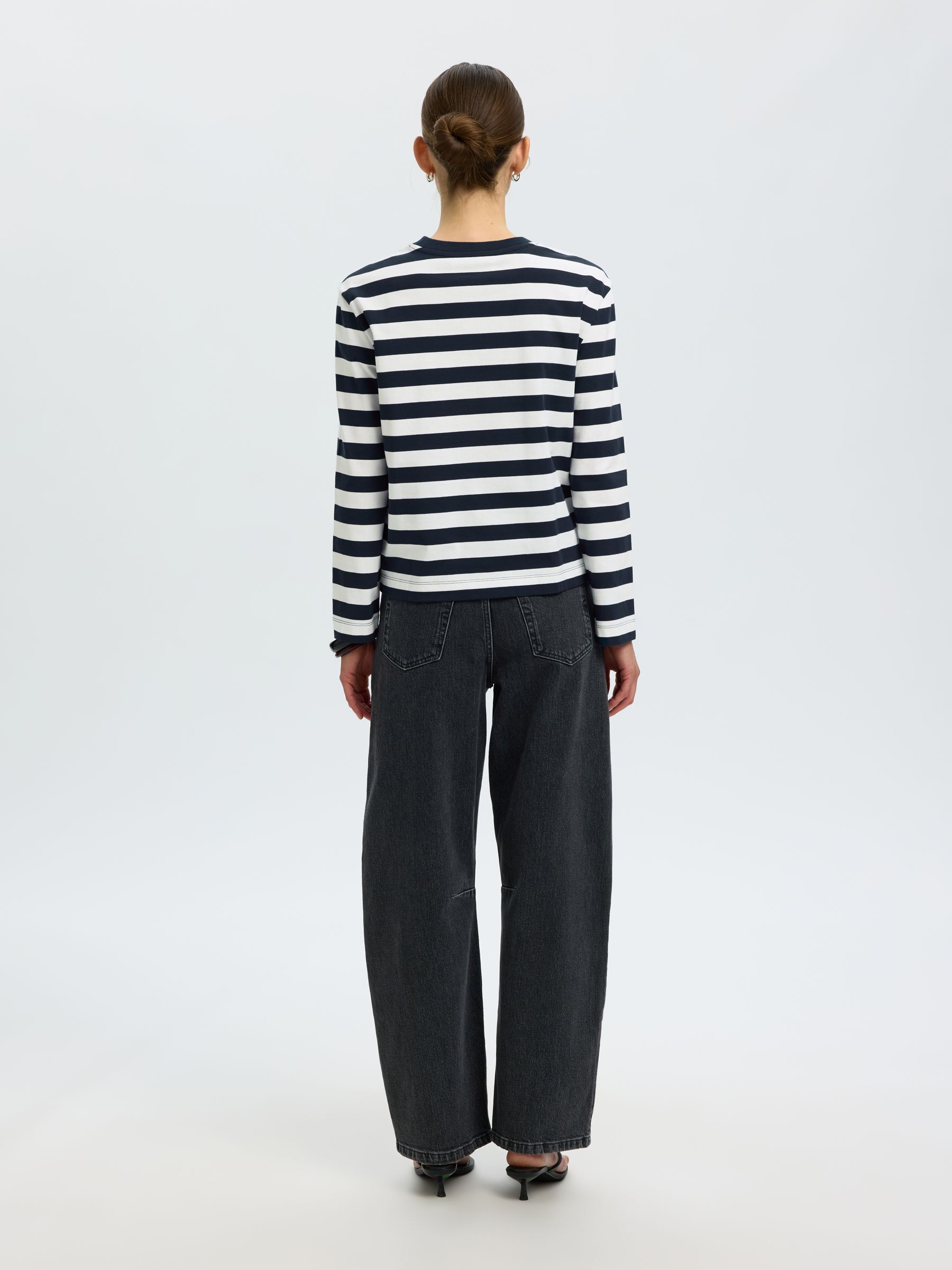 STRIPETE LANGERMET T-SKJORTE, Dark Sapphire, highres