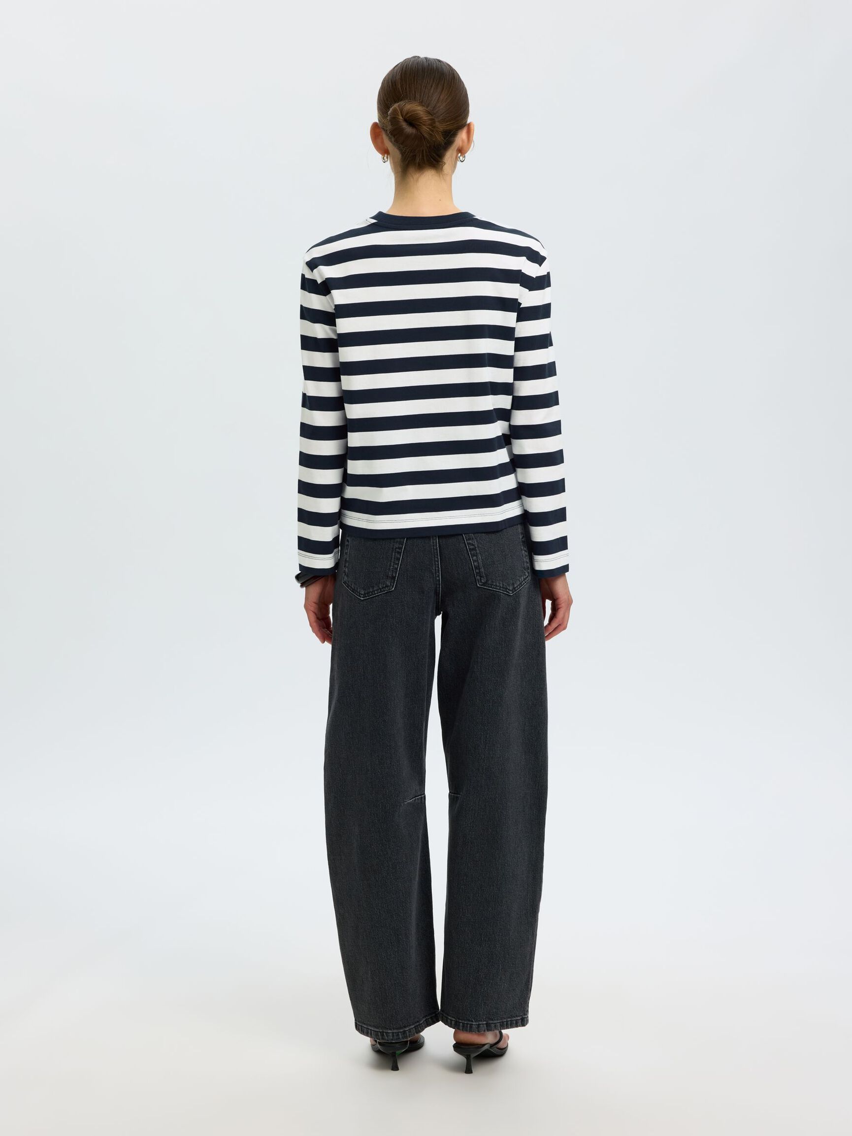 STRIPETE LANGERMET T-SKJORTE, Dark Sapphire, highres