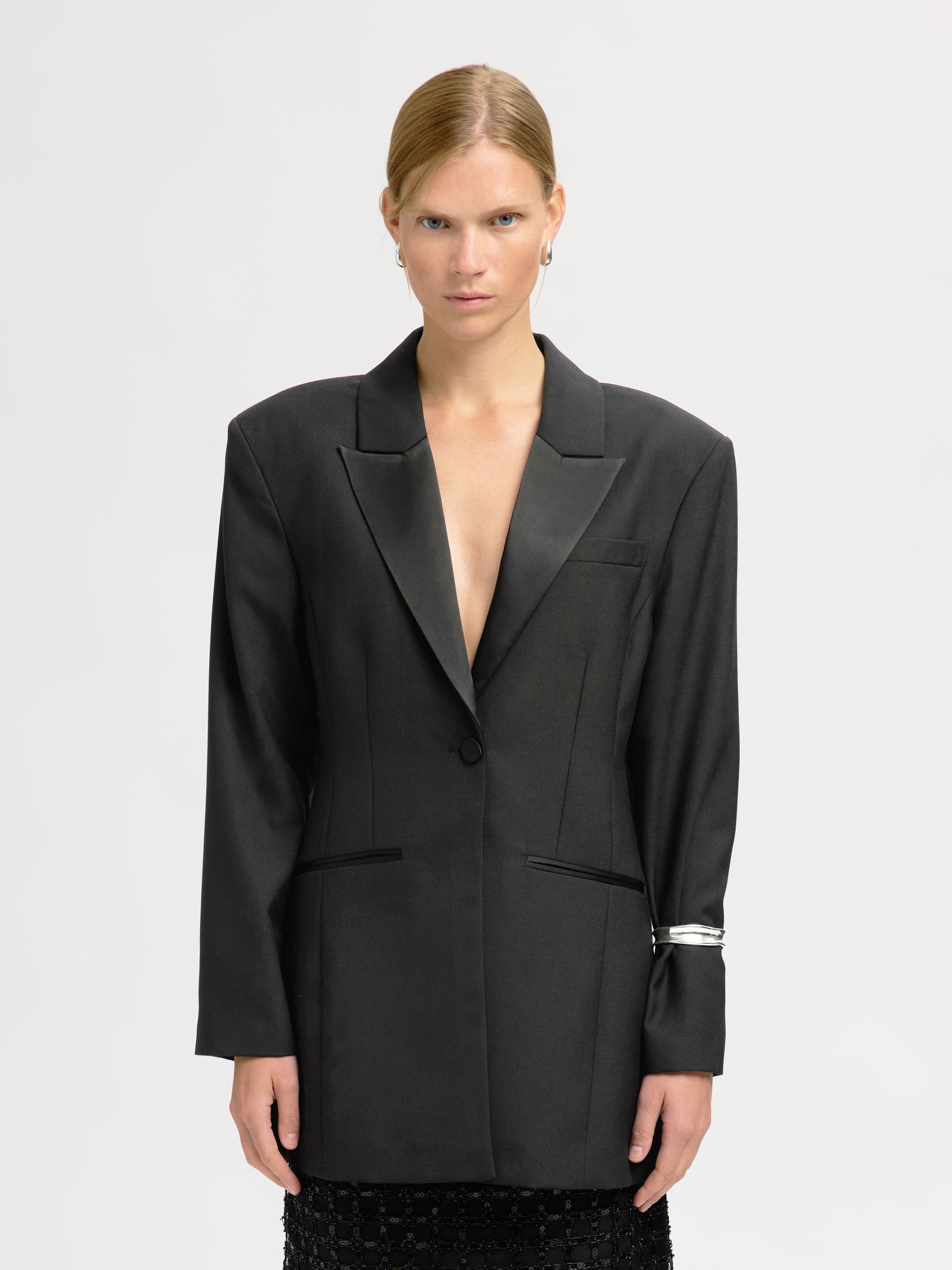 WOLLMIX BLAZER, Black, highres
