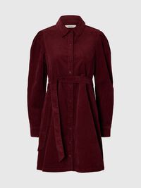 COTTON CORDUROY MINI DRESS, Tawny Port, highres