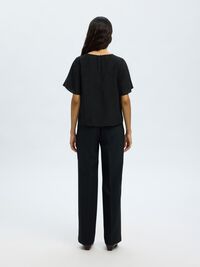 TOP A MANICHE CORTE, Black, highres