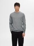 Selected 100% MERINOWOL PULLOVER MET RONDE HALS, Medium Grey Melange, highres - 16094647_MediumGreyMelange_003.jpg