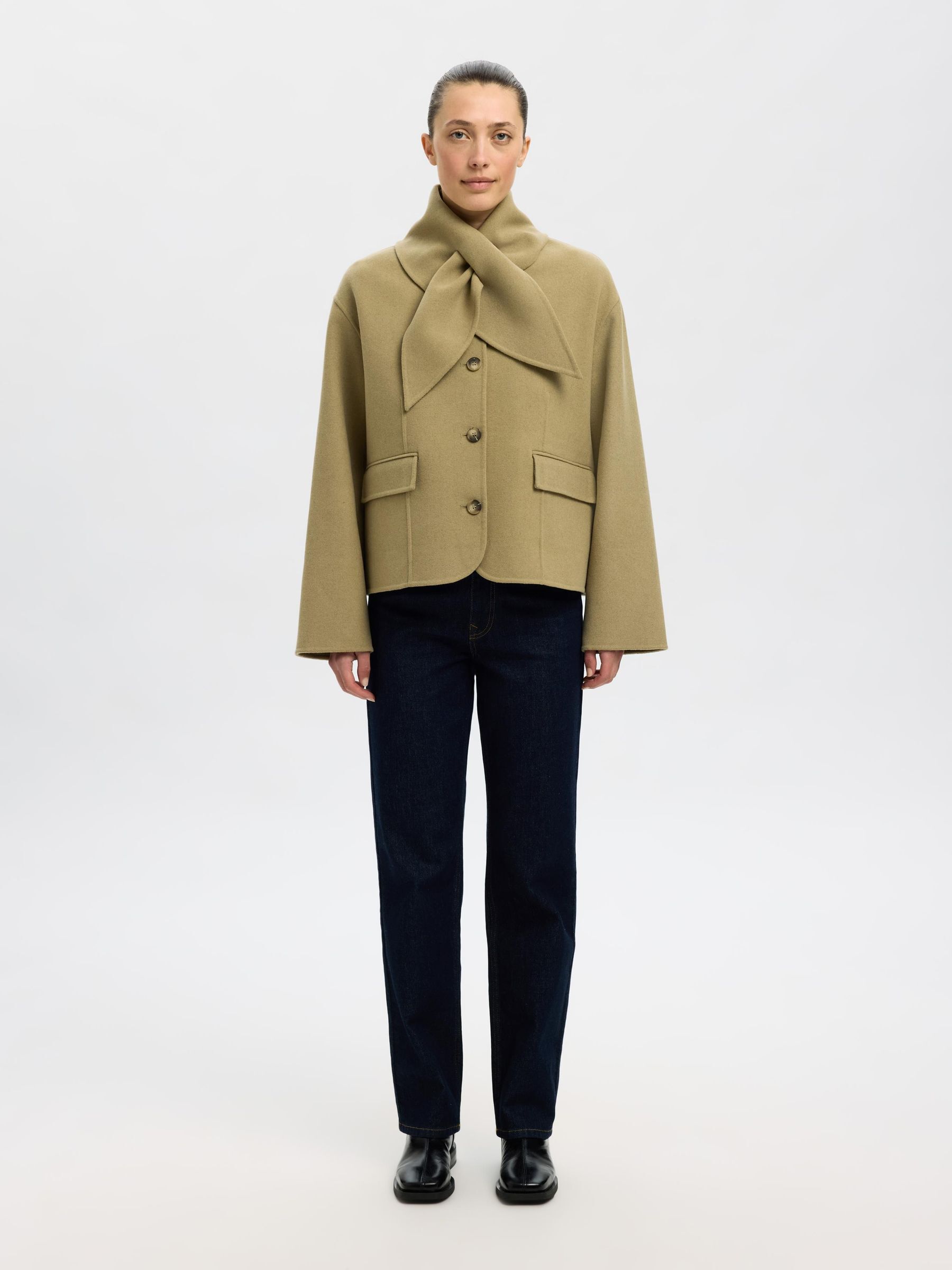 WOOL BLEND JACKET | Green | Selected