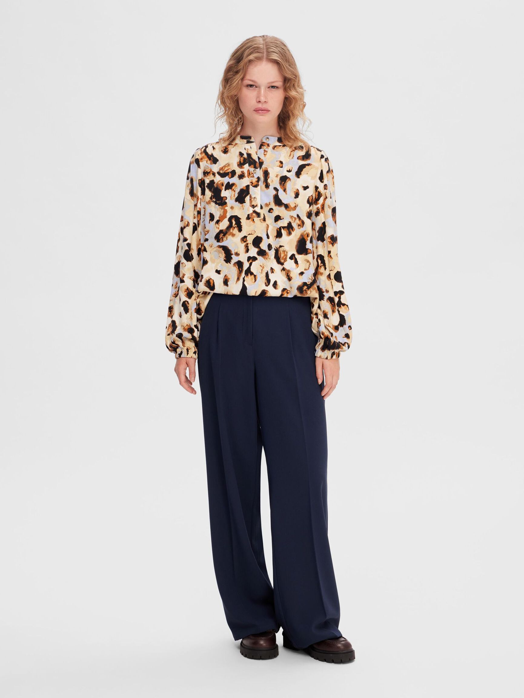 PANTALONI GAMBA AMPIA, Dark Sapphire, highres