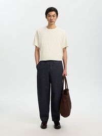 BUKSER MED BARREL-FIT, Dark Navy, highres