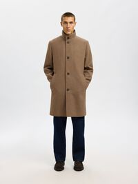 LONG WOOL-BLEND COAT, Fallen Rock, highres