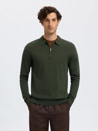 STRICK LANGARM-POLOSHIRT, Forest Night, highres