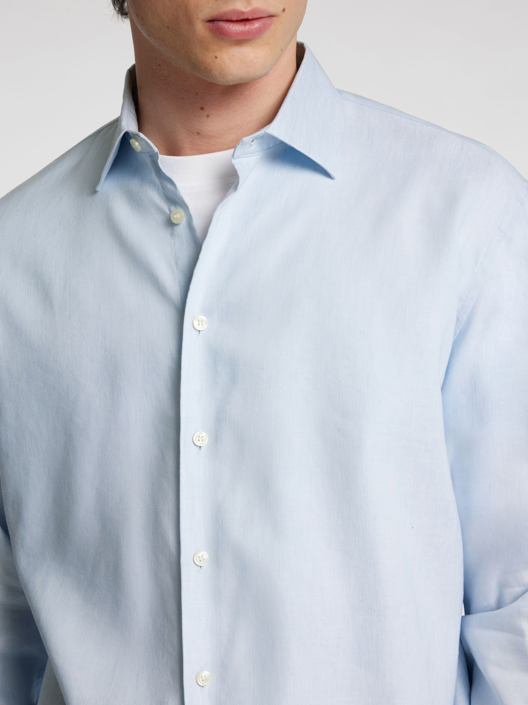 LANGE MOUWEN OVERHEMD, Cashmere Blue, highres