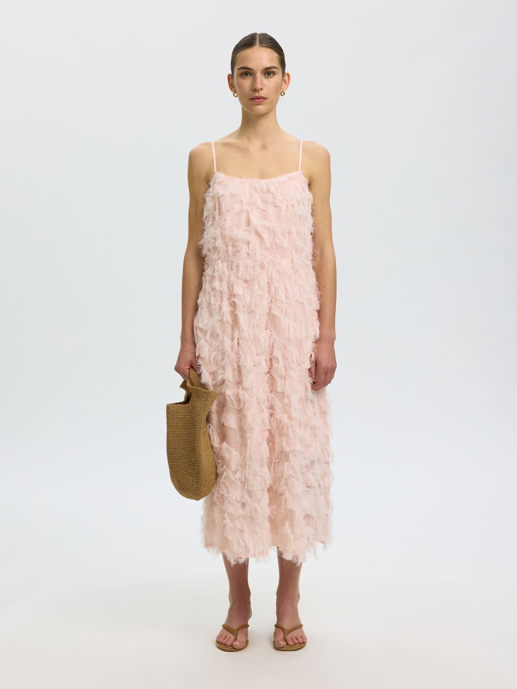 STRAP MIDI DRESS, Pale Dogwood, highres