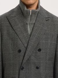 100% WOOL DOUBLE-BREASTED BLAZER, Grey, highres