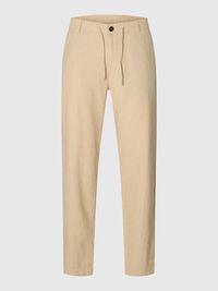 SLIM TAPERED LINEN BLEND TROUSERS, Incense, highres