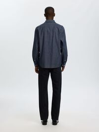 REGULAR FIT  DENIM SHIRT, Dark Blue Denim, highres
