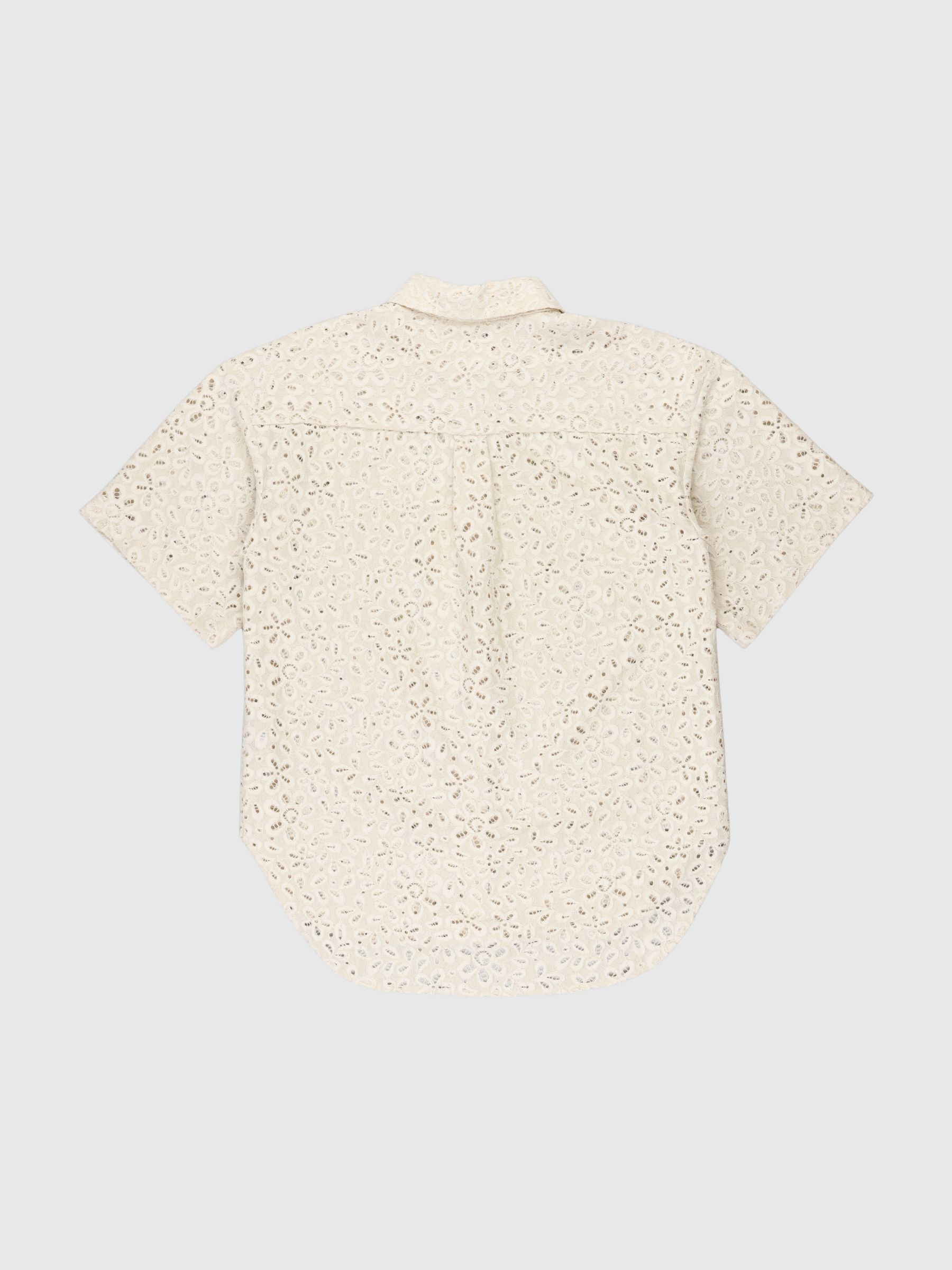 OVERSIZED LACE SHIRT, Sandshell, highres