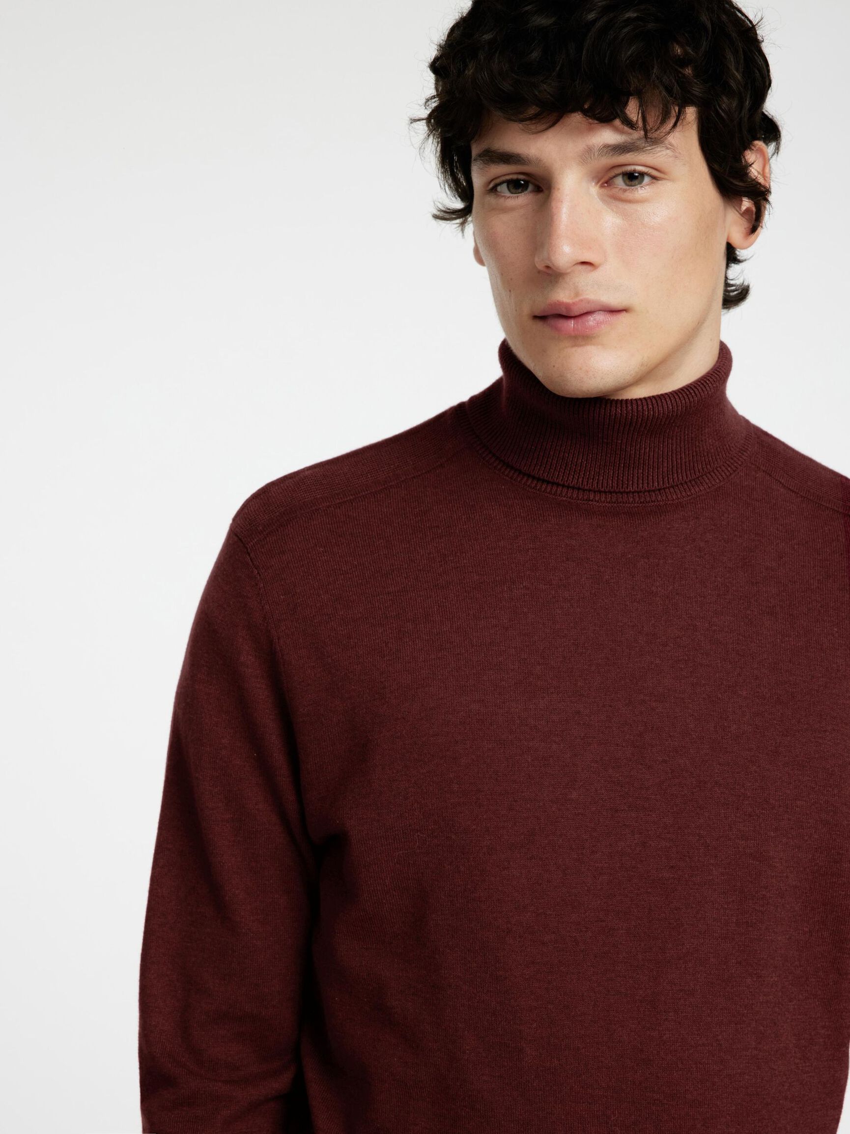 LANGARM ROLLKRAGEN PULLOVER, Syrah, highres