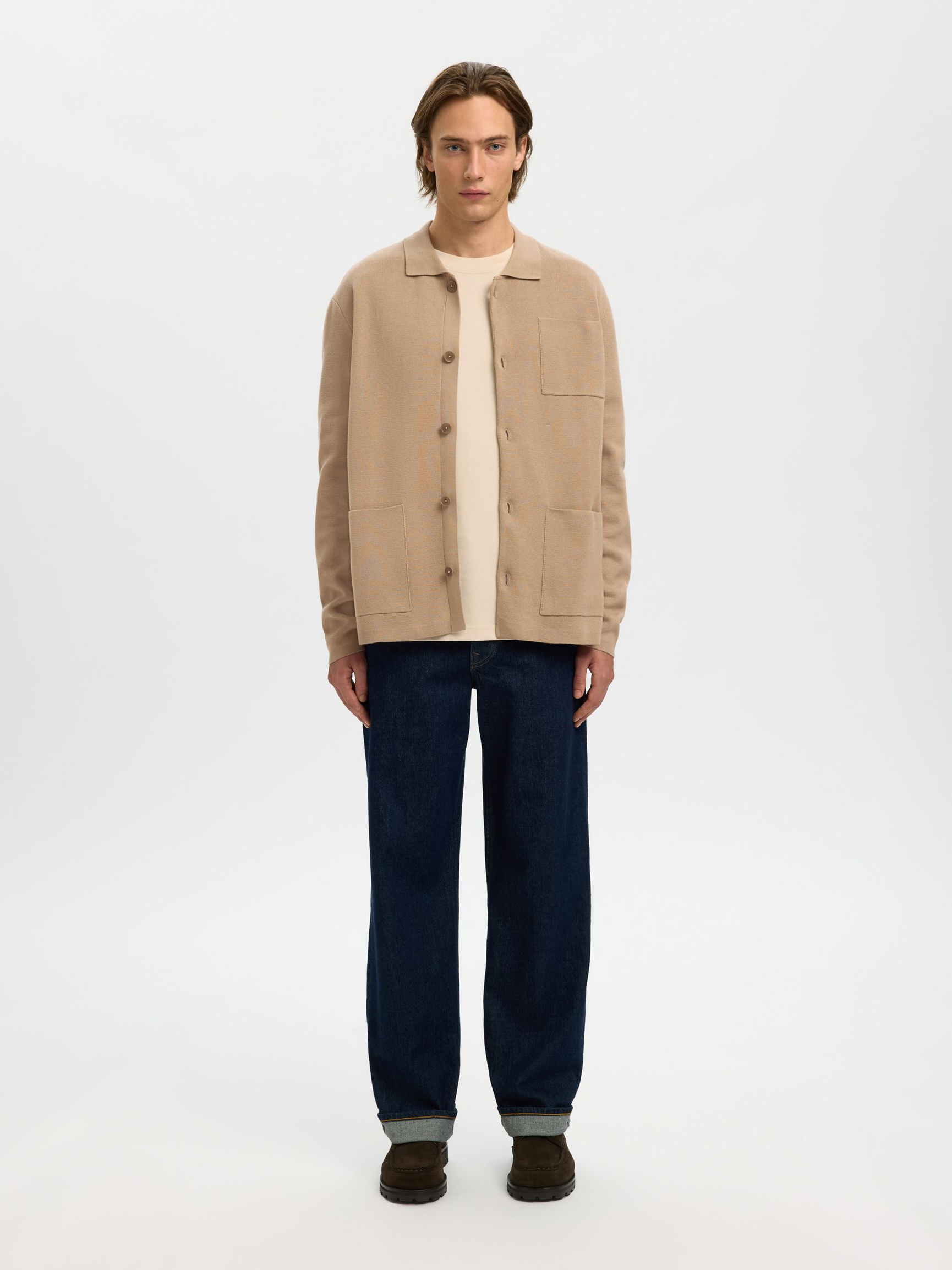RELAXED FIT GEBREID VEST, Savannah Tan, highres