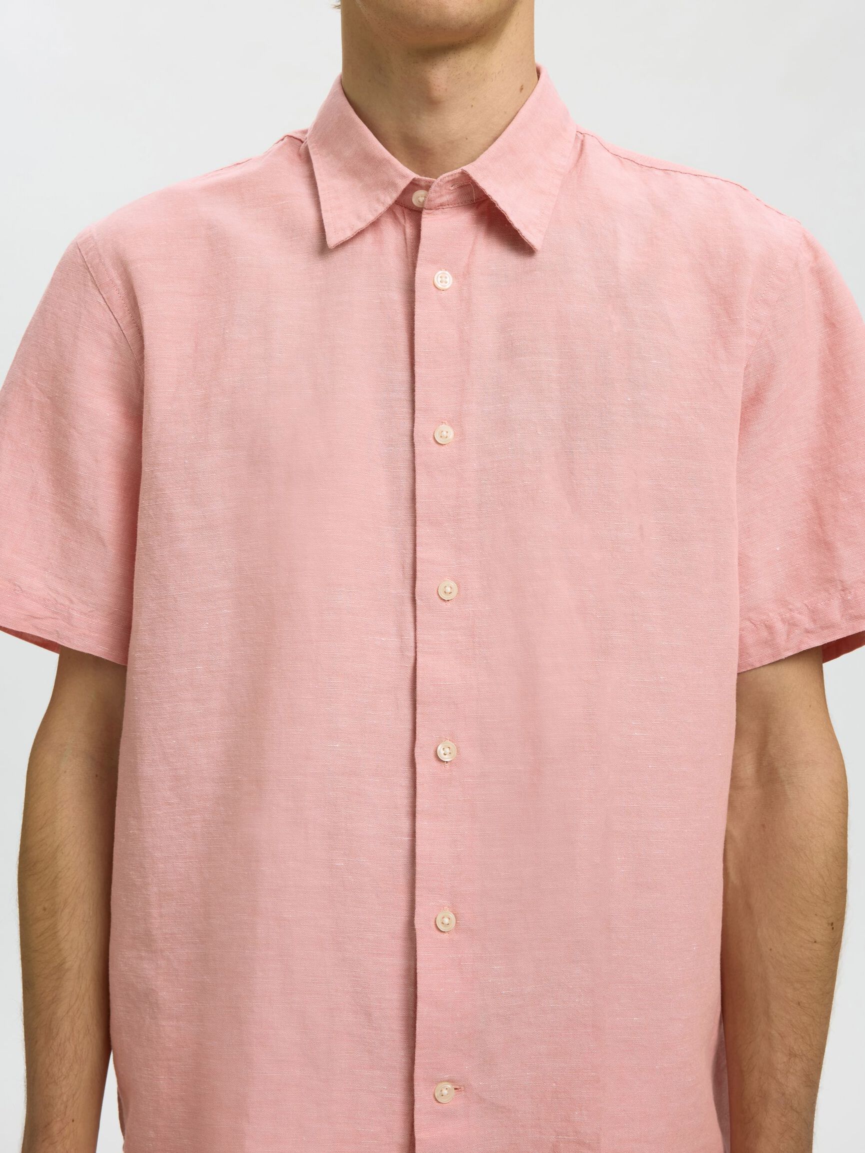 REGULAR FIT LINEN-BLEND SHIRT, Rose Dawn, highres